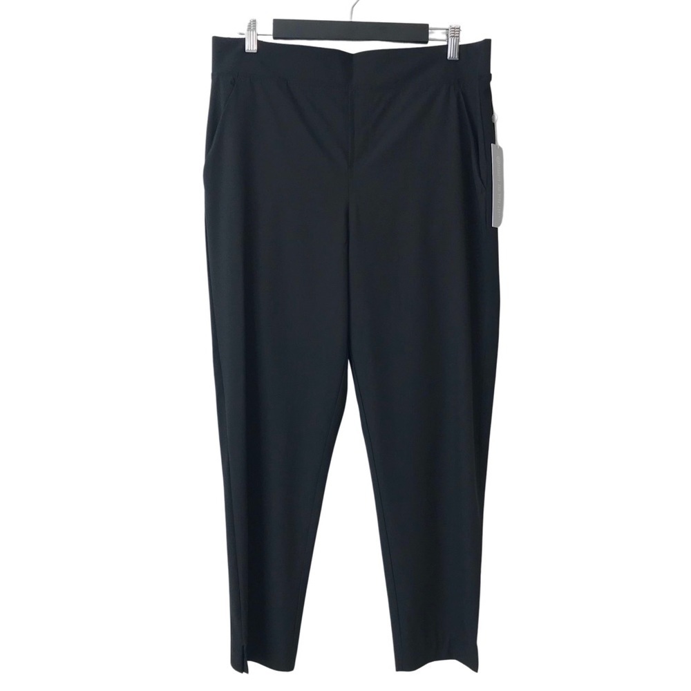 New! EZY WEAR by CH1 Pull On Slim Straight Leg Black Trousers Joggers Pants